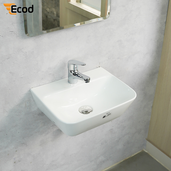 Chậu treo tường ECOD EC146 | Không thoát tràn | Men S-Ceramic