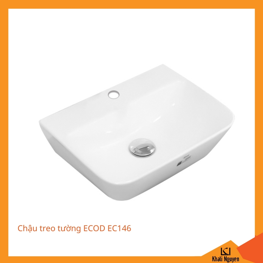 Chậu treo tường ECOD EC146 | Không thoát tràn | Men S-Ceramic