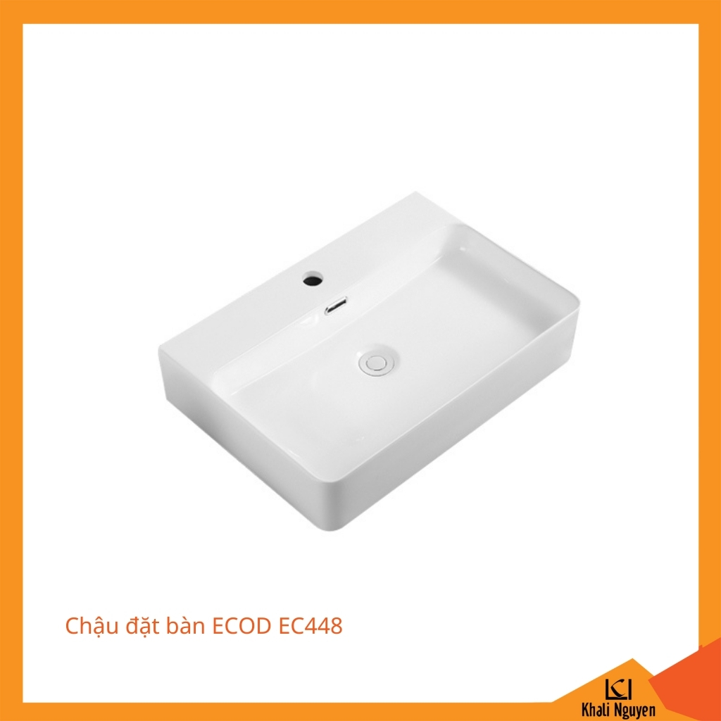 Chậu đặt bàn ECOD EC448 | Có thoát tràn | Men S-Ceramic