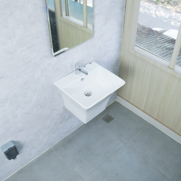 Chậu treo tường liền chân ECOD EC6002 | Có thoát tràn | Bề ngang 525 mm