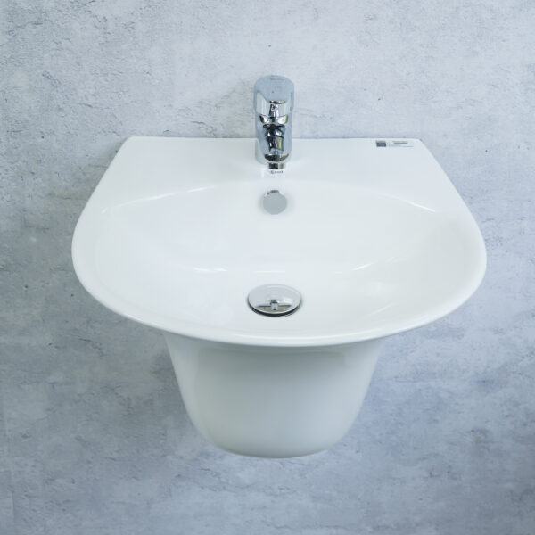 Chậu treo tường liền chân ECOD EC6003 | Có thoát tràn | Thiết kế thanh lịch