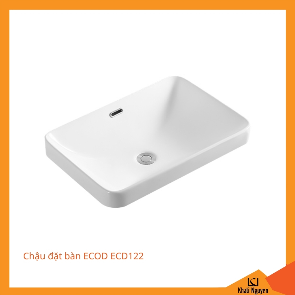 Chậu đặt bàn ECOD ECD122 | Có thoát tràn | Thiết kế thanh gọn