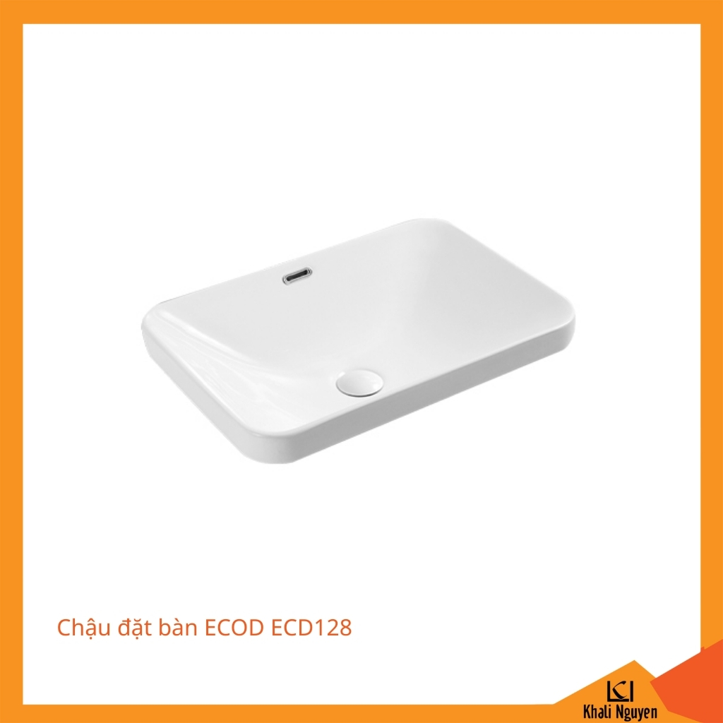 Chậu đặt bàn ECOD ECD128 | Có thoát tràn | Thành chậu thấp hiện đại