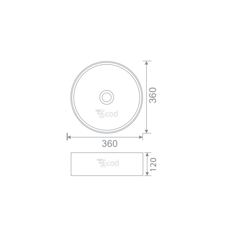 Chậu đặt bàn ECOD ECD129 | Dáng tròn nhỏ gọn | Không thoát tràn