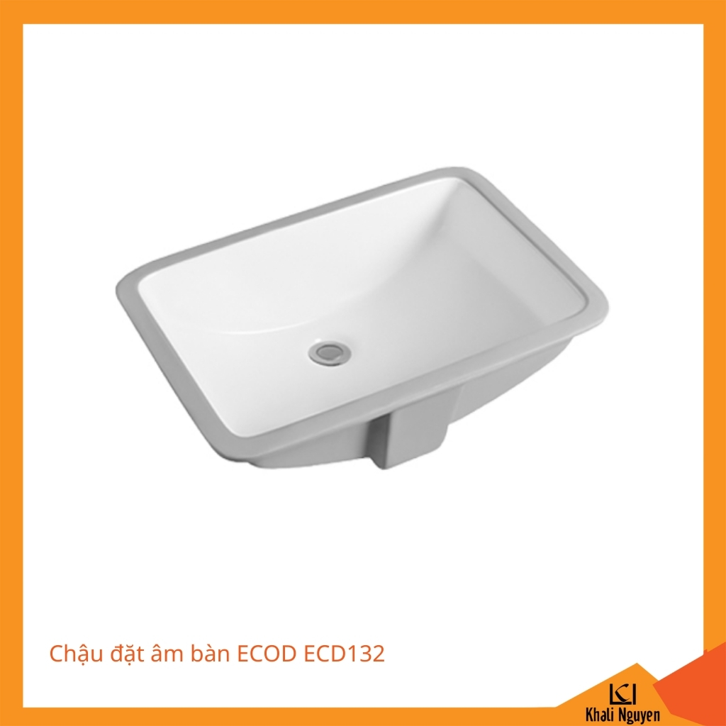 Chậu đặt âm bàn ECOD ECD132 | Có thoát tràn | Đã bao gồm giá đỡ chậu