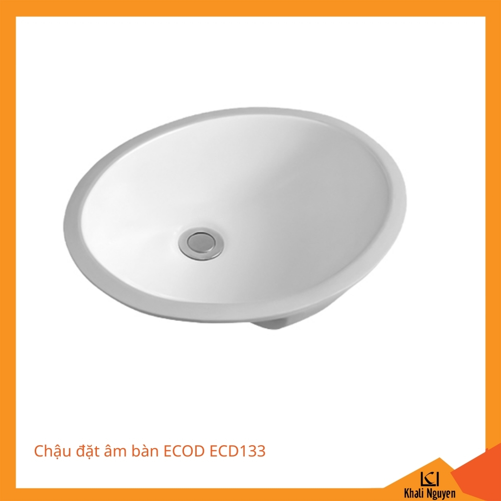 Chậu đặt âm bàn ECOD ECD133 | Có thoát tràn | Đã bao gồm giá đỡ chậu