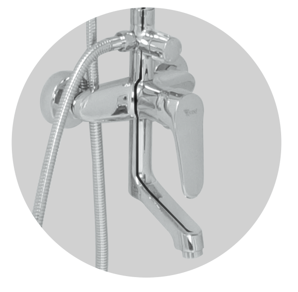 Bản vẽ sen cây ECOD ES0020 | Củ sen điều chỉnh nóng lạnh | Tay sen cầm tay 3 chế độ - hình 5