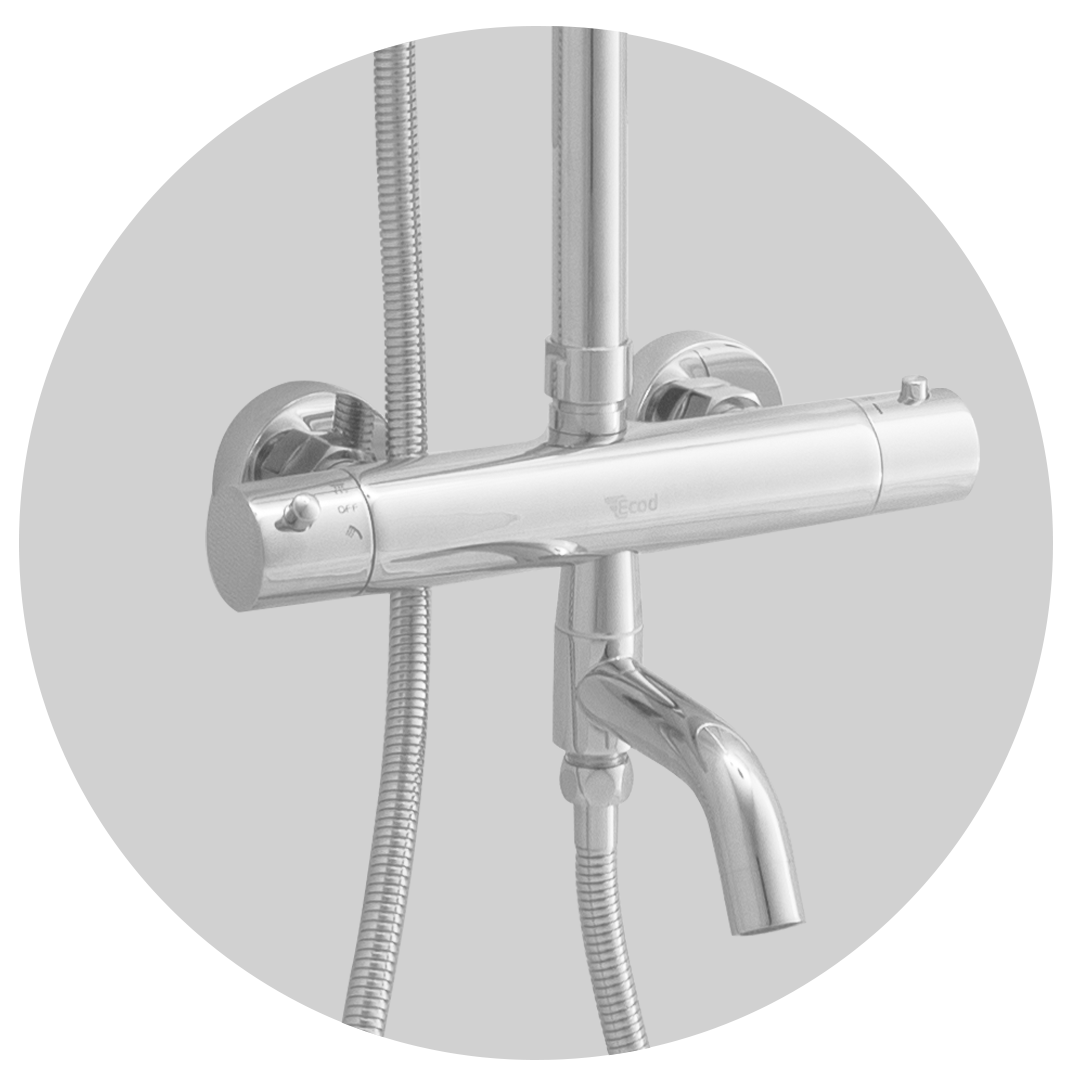 Sen cây ECOD chốt nhiệt độ ES1028 | Van chốt nhiệt ổn định | Tay sen 5 chế độ phun