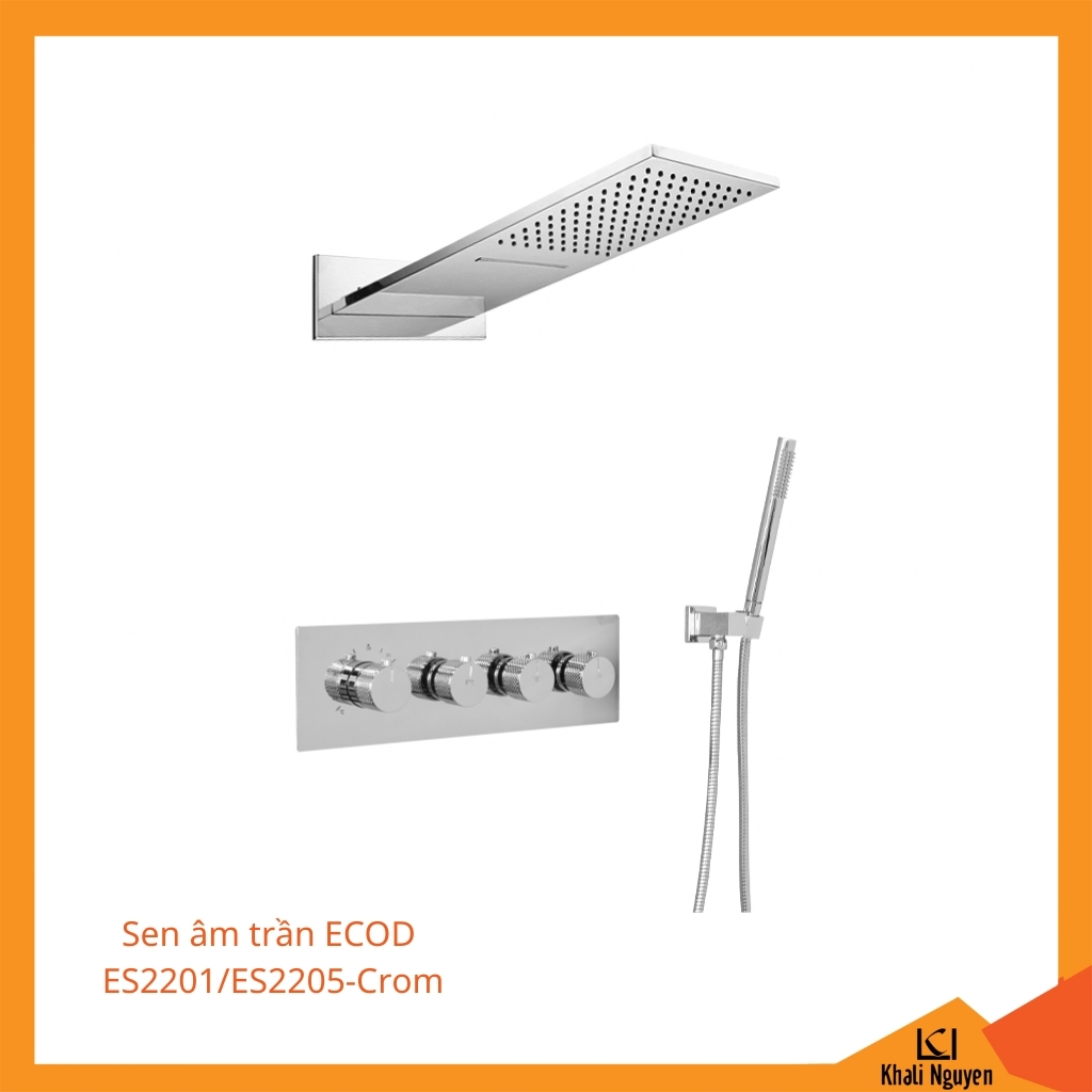 Sen âm tường ECOD ES2201/ES2205 - Crom | Bộ trộn 2 chức năng | Chốt nhiệt độ an toàn