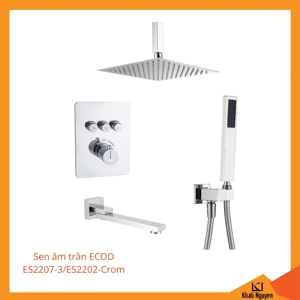 Sen âm trần ECOD ES2207-3/ES2202 - Crom | Vòi xả bồn | Phím bấm chức năng độc lập