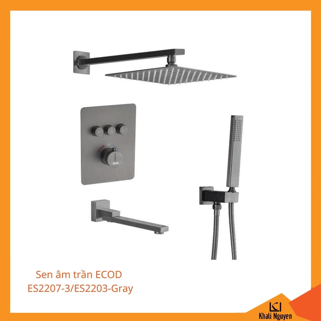 Sen âm tường ECOD ES2207-3/ES2203 - Gray | Vòi xả bồn | Phím bấm chức năng độc lập