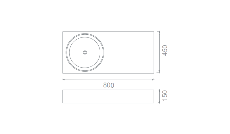 Chậu đá nhân tạo Solid surface ECOD PYS9019 | Trắng mờ | Chất liệu Solid surface