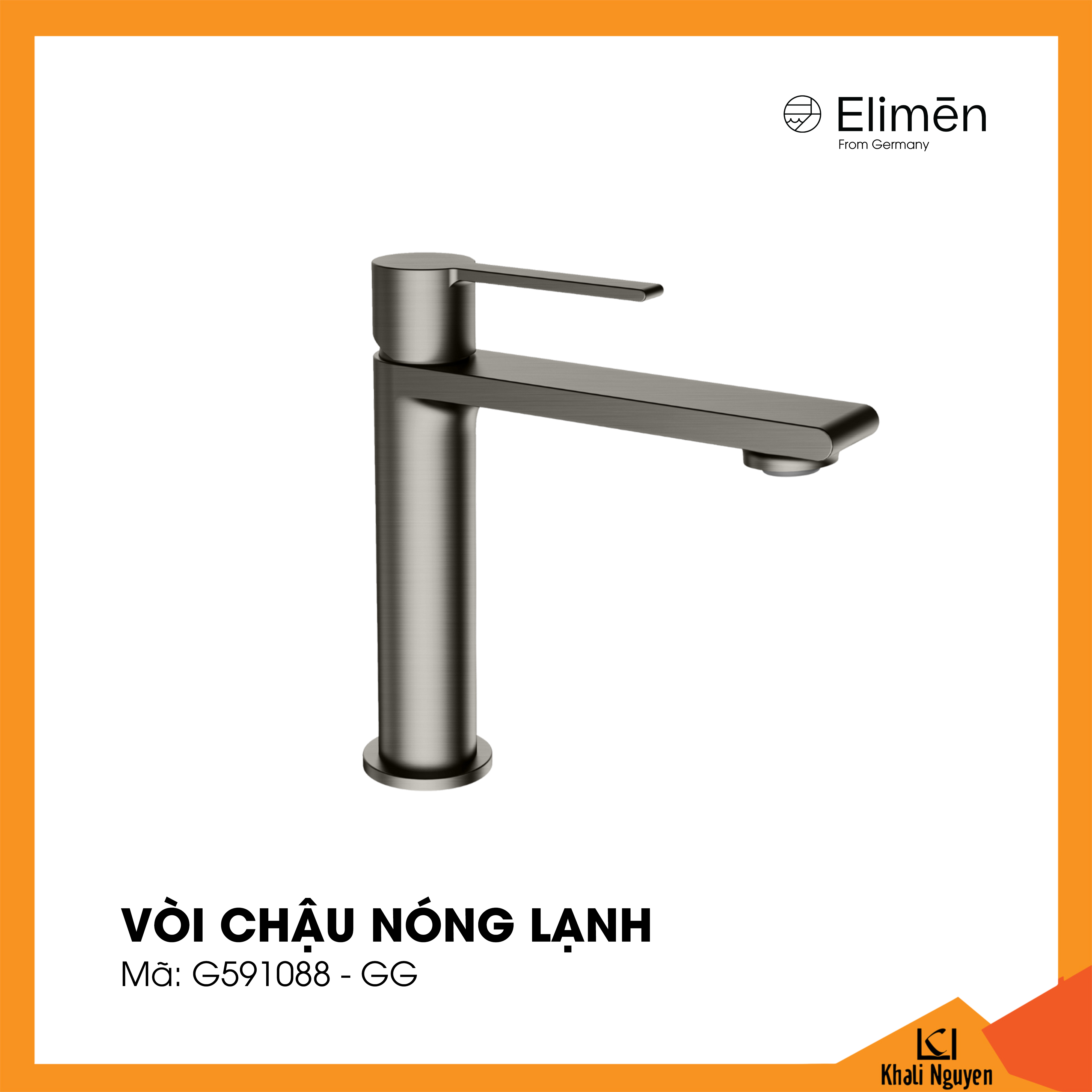 Vòi Lavabo nóng lạnh Elimen G591088-GG, mạ titan cao cấp