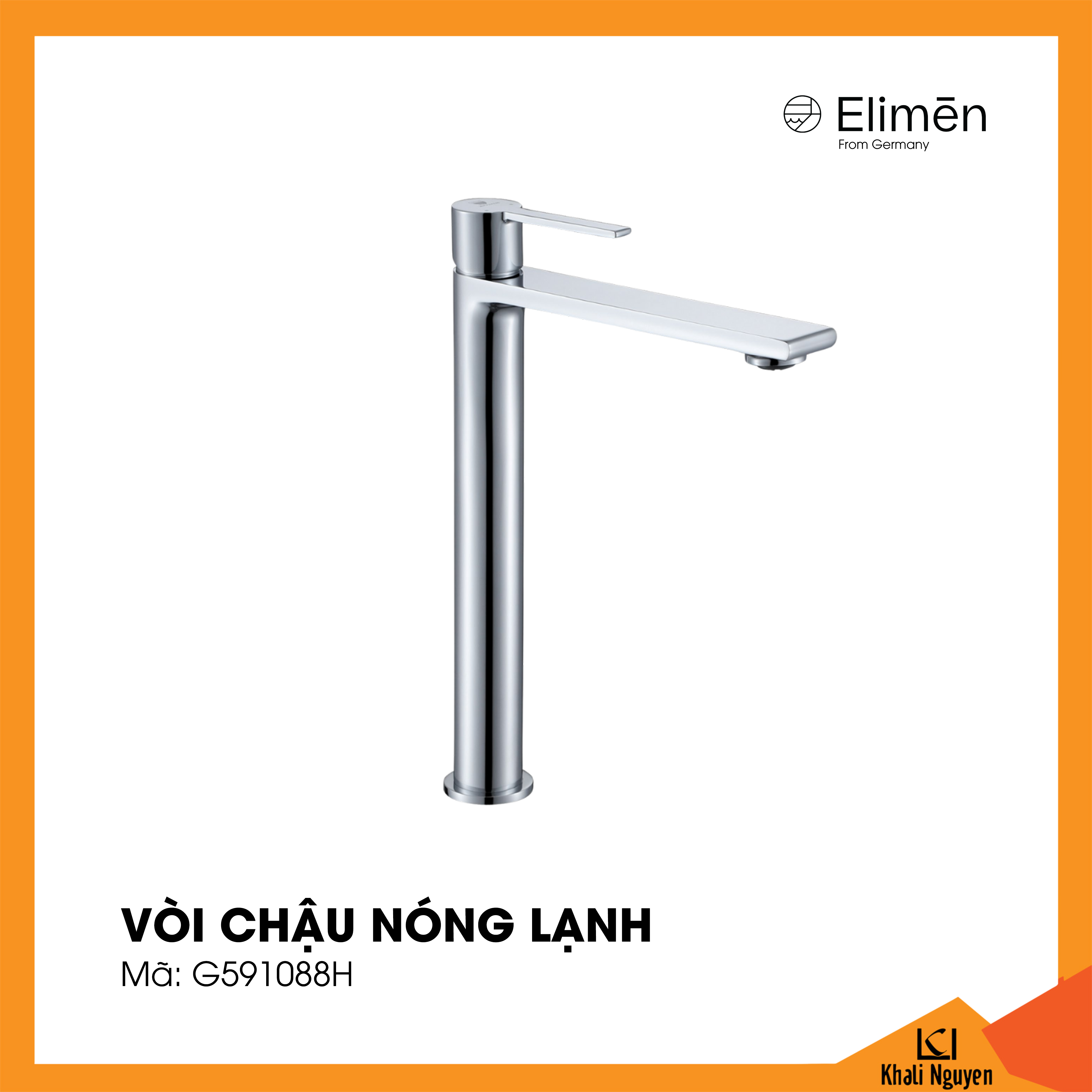 Vòi lavabo nóng lạnh Elimen G591088H, mạ Crom cao cấp