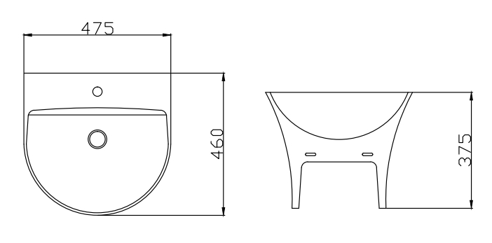 Bản vẽ kĩ thuật Lavabo LPA9505