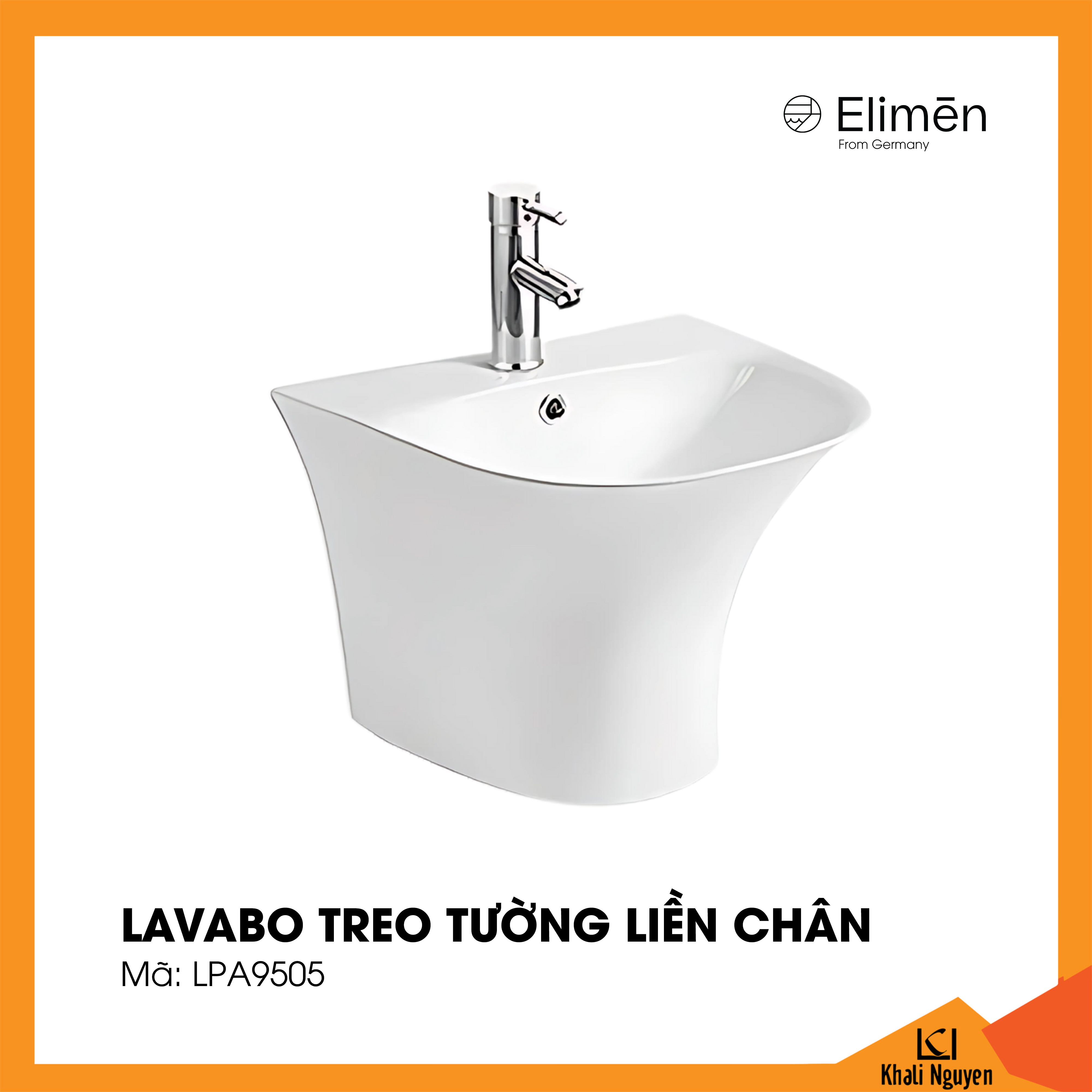 Chậu Lavabo treo tường liền chân LPA9505