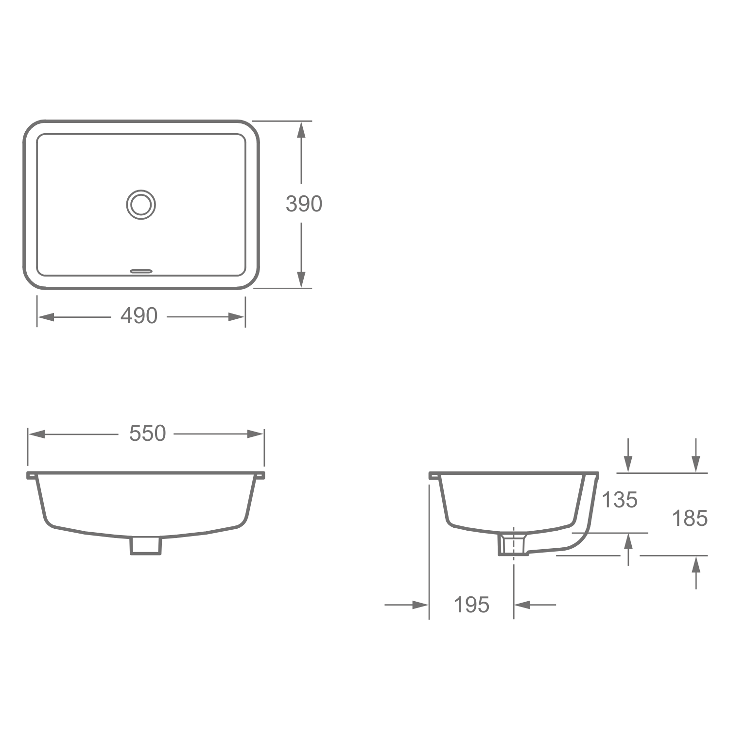 Bản vẽ kĩ thuật chậu LVB1038