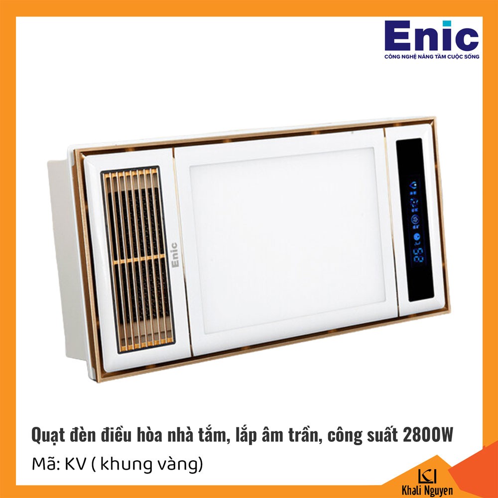 Quạt đèn điều hòa phòng tắm Enic KV khung vàng