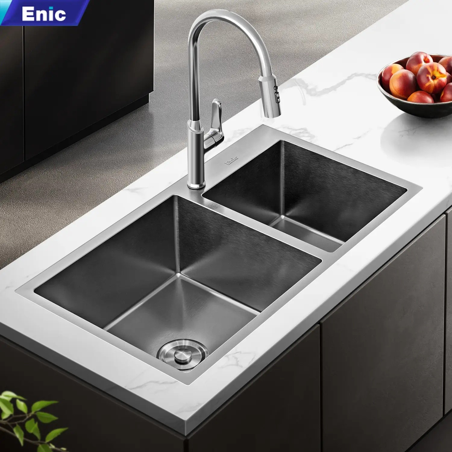 Chậu rửa bát chén Enic G82 màu xám