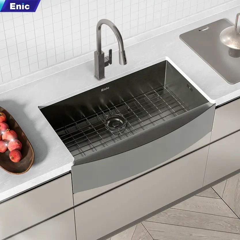 Chậu rửa bát chén 1 hố Enic MT01 màu xám