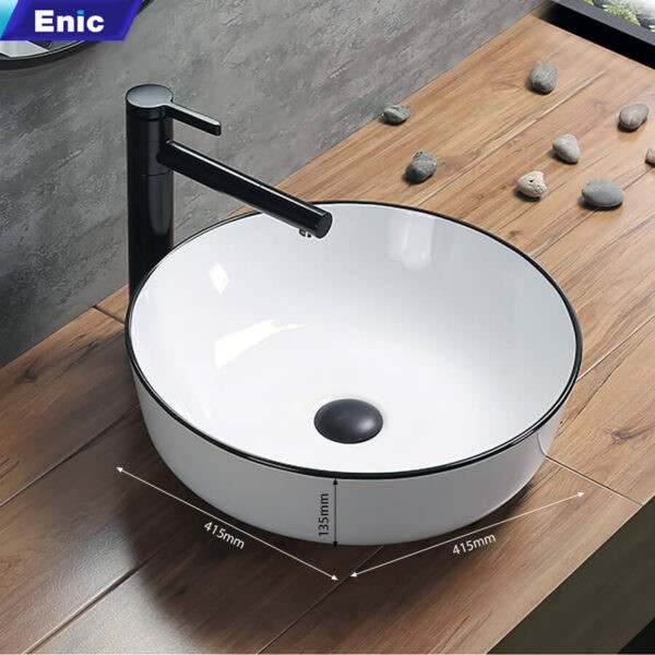 Lavabo đặt bàn Enic S2 viền đen