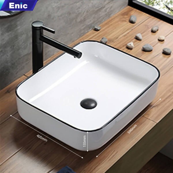 Lavabo đặt bàn Enic S4 viền đen