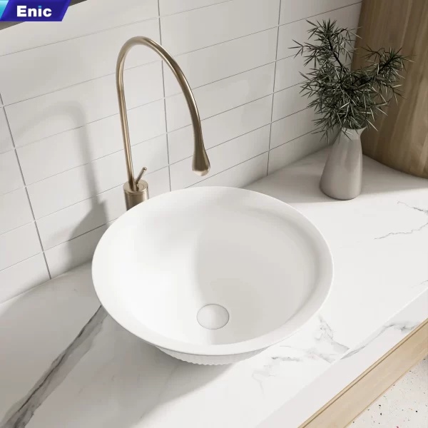 Lavabo đặt bàn Enic S5-1800 trắng nhám
