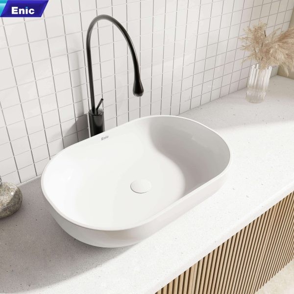 Lavabo đặt bàn Enic S8-1250 trắng bóng