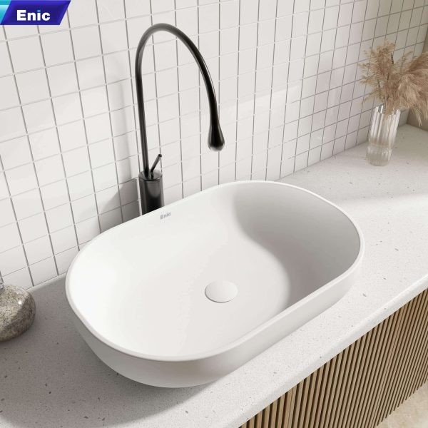 Lavabo đặt bàn Enic S8-1250 trắng nhám
