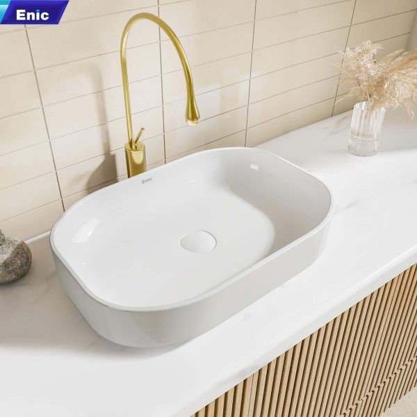 Lavabo đặt bàn Enic S8-1300 trắng bóng