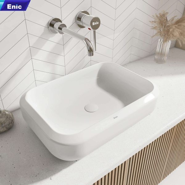 Lavabo đặt bàn Enic S8-1600 trắng bóng