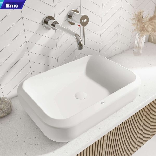 Lavabo đặt bàn Enic S8-1600 trắng nhám