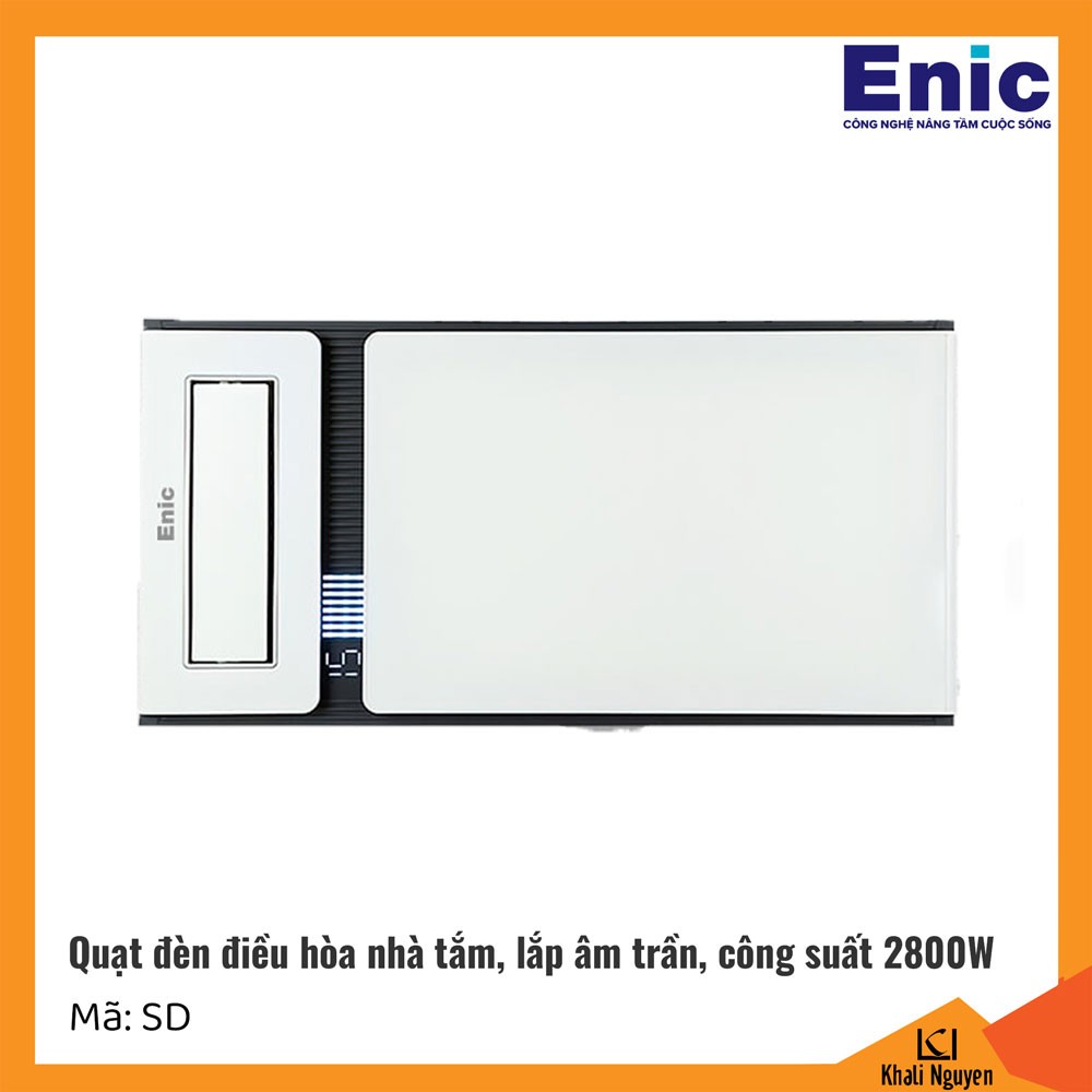 Quạt đèn điều hòa phòng tắm Enic SD | Sưởi ấm, thông gió, chiếu sáng, quạt mát, hút ẩm, màn hình LED dễ sử dụng