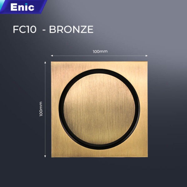 Thoát sàn 100x100 Enic FC10-BRONZE chân thoát cổ vịt