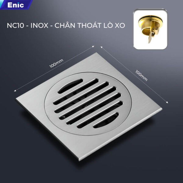 Thoát sàn Enic NC10-INOX chân thoát lò xo