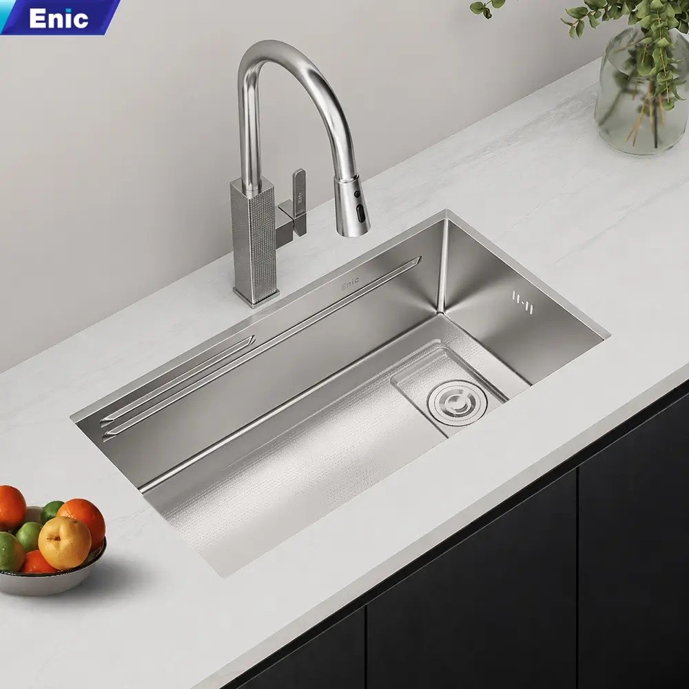 Chậu rửa bát chén 1 hố Enic UC03 PLUS màu inox