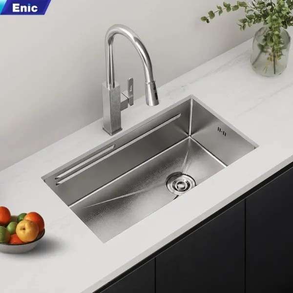 Chậu rửa bát chén 1 hố Enic UC03 màu inox