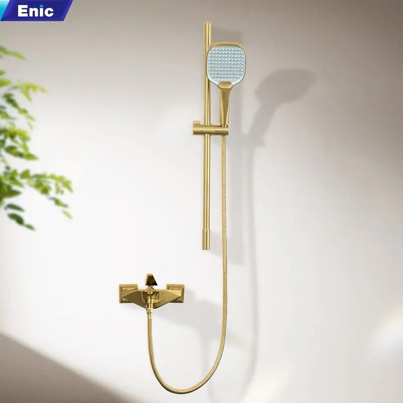 Sen tắm cây Enic Y29 nóng lạnh màu vàng | Củ sen đồng cao cấp | Tay sen 3 chế độ, điều chỉnh được độ cao