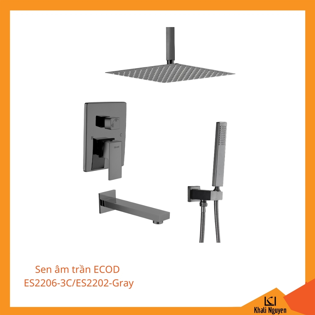 Sen âm trần ECOD ES2206-3C/ES2202 - Gray | Vòi xả bồn | Van điều chỉnh nóng lạnh
