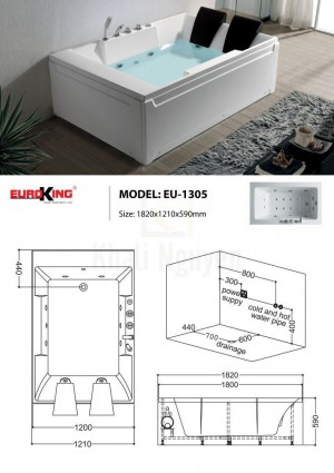 Sơ đồ kĩ thuật bồn tắm massage EU-1305