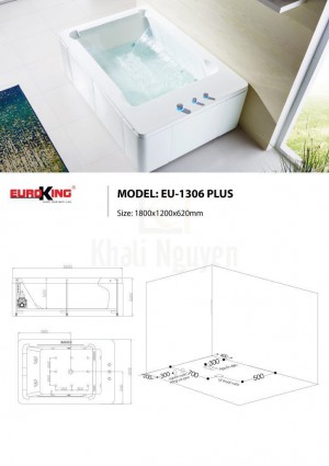 Bản vẽ kỹ thuật bồn tắm eu-1306 Plus