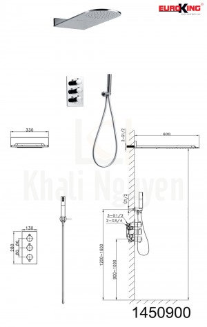 Bản vẽ Sen tắm âm tường EU-1450900