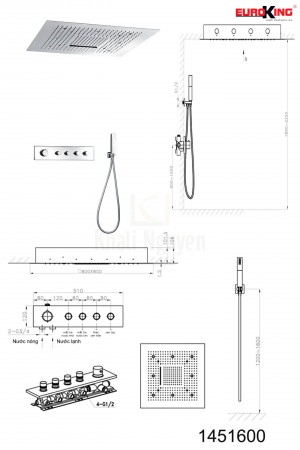 Bản vẽ kỹ thuật Sen tắm âm tường EU-1451600
