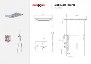 Sơ đồ kĩ thuật Sen tắm âm tường EU-1460700
