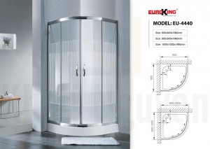 Bản vẽ Phòng tắm vách kính Euroking EU-4440