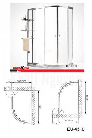 Bản vẽ Phòng tắm vách kính Euroking EU-4510