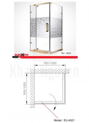 Bản vẽ Phòng tắm vách kính EuroKing EU – 4521