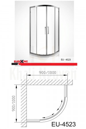 Bản vẽ kỹ thuật Phòng tắm vách kính EuroKing EU – 4523