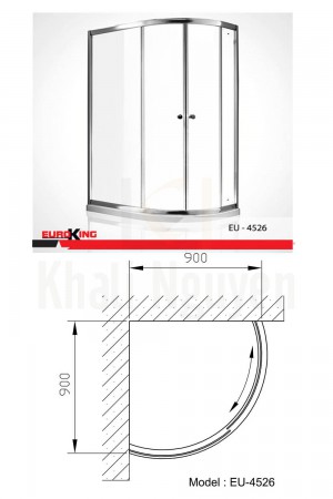 Bản vẽ kỹ thuật Phòng tắm vách kính EuroKing EU – 4526