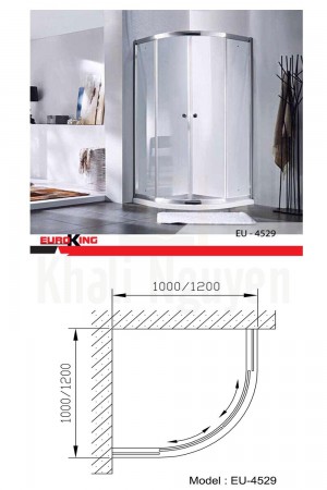 Bản vẽ kỹ thuật Phòng tắm vách kính Euroking EU- 4529